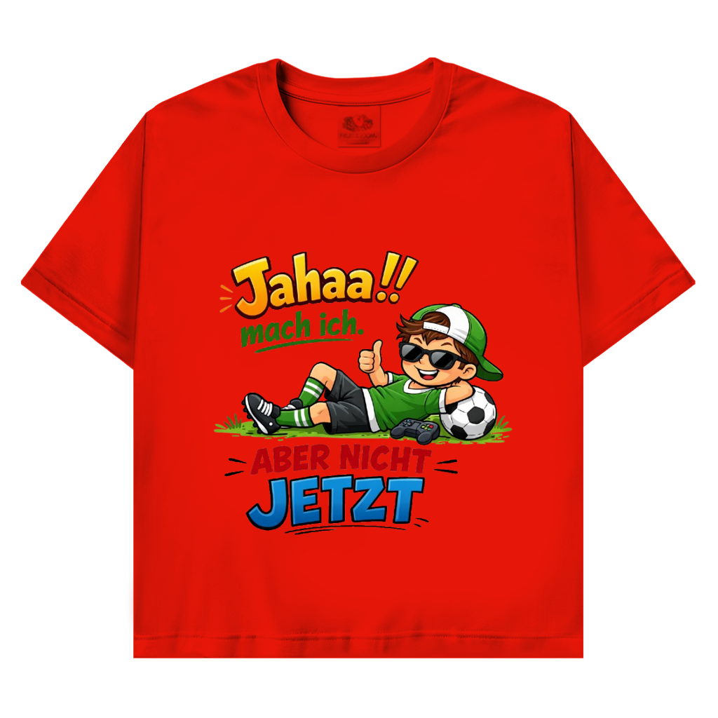Herren Promo T-Shirt „Jahaa!! mach ich – aber nicht jetzt“ | Lustiges Spruchshirt für Männer