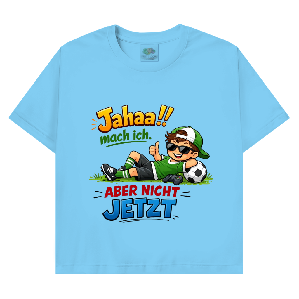Herren Promo T-Shirt „Jahaa!! mach ich – aber nicht jetzt“ | Lustiges Spruchshirt für Männer