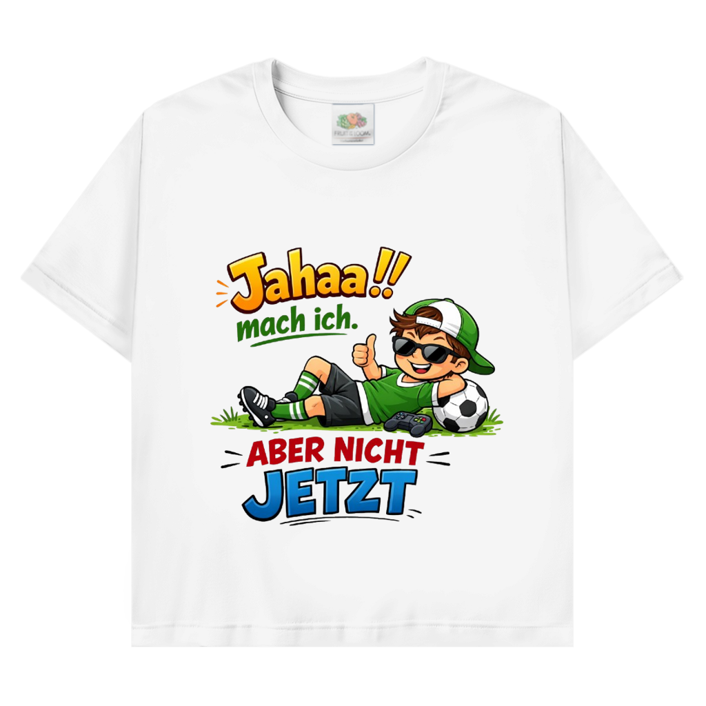 Herren Promo T-Shirt „Jahaa!! mach ich – aber nicht jetzt“ | Lustiges Spruchshirt für Männer