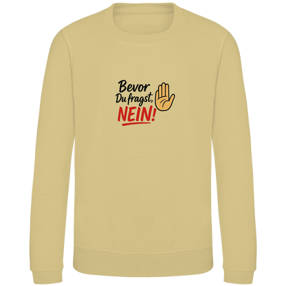 Kinder Sweatshirt „Bevor du fragst: NEIN“ | Lustiges Spruch Sweatshirt für Kids