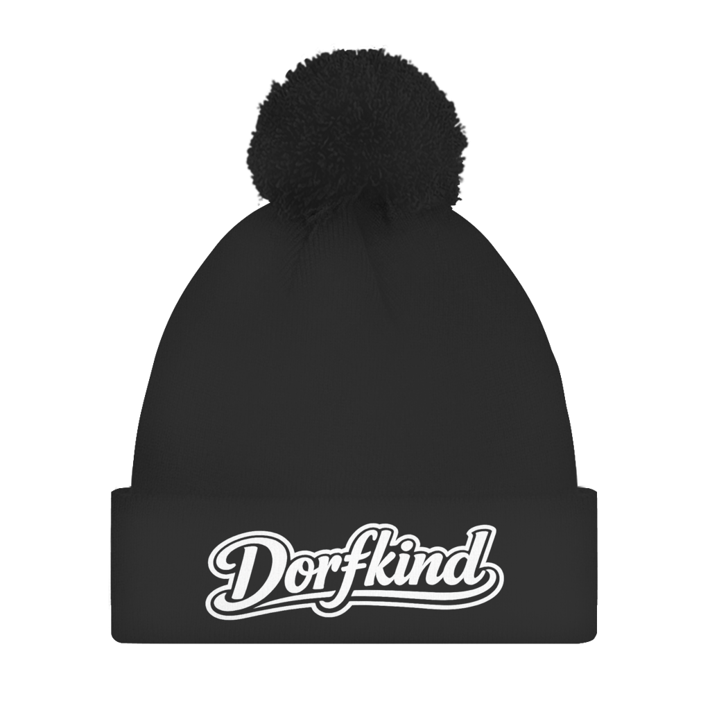 Bommelmütze Dorfkind – Bedruckte Unisex Wintermütze | Streetwear Beanie mit Bommel