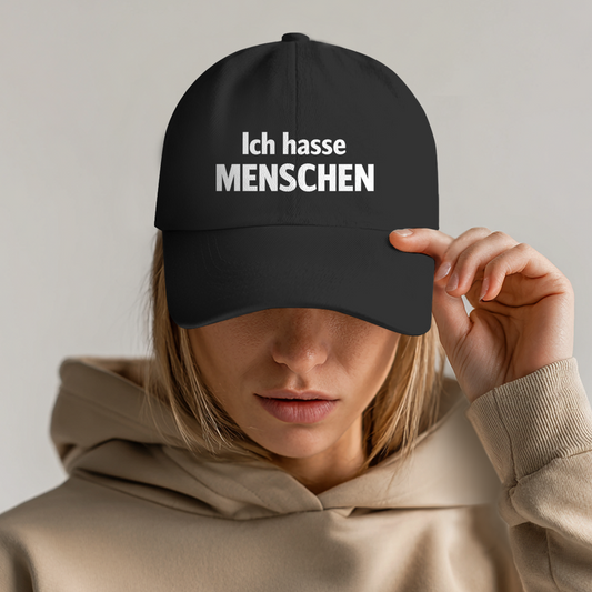 Dad Cap „Ich hasse Menschen“ – Bedruckte Unisex Basecap | Streetwear Statement Kappe