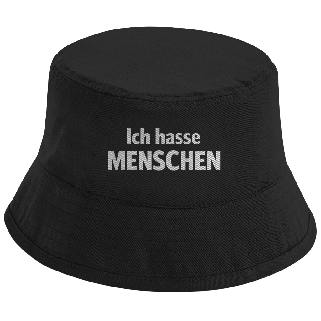 Bucket Hat „Ich hasse Menschen“ – Bedruckter Unisex Fischerhut | Streetwear Statement Hut