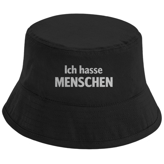 Bucket Hat „Ich hasse Menschen“ – Bedruckter Unisex Fischerhut | Streetwear Statement Hut