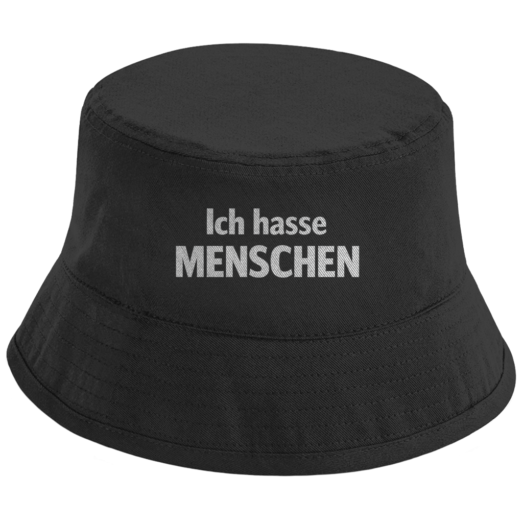 Bucket Hat „Ich hasse Menschen“ – Bedruckter Unisex Fischerhut | Streetwear Statement Hut
