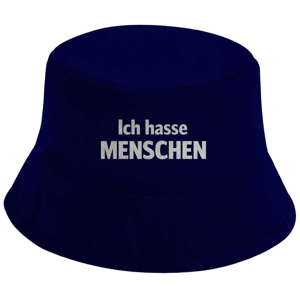 Bucket Hat „Ich hasse Menschen“ – Bedruckter Unisex Fischerhut | Streetwear Statement Hut