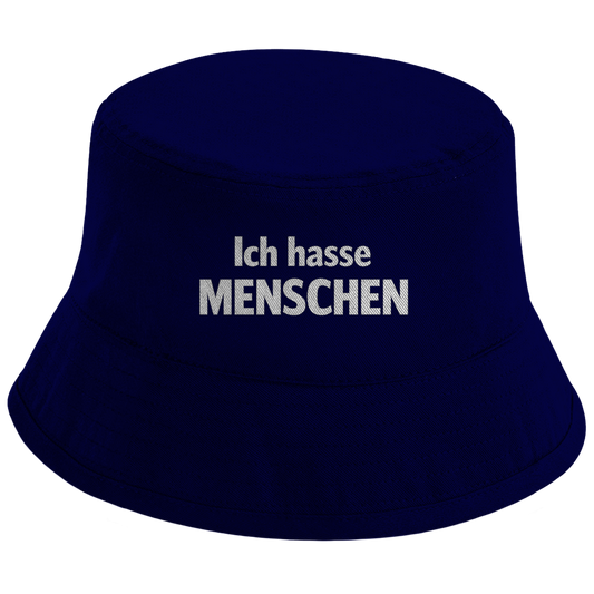 Bucket Hat „Ich hasse Menschen“ – Bedruckter Unisex Fischerhut | Streetwear Statement Hut