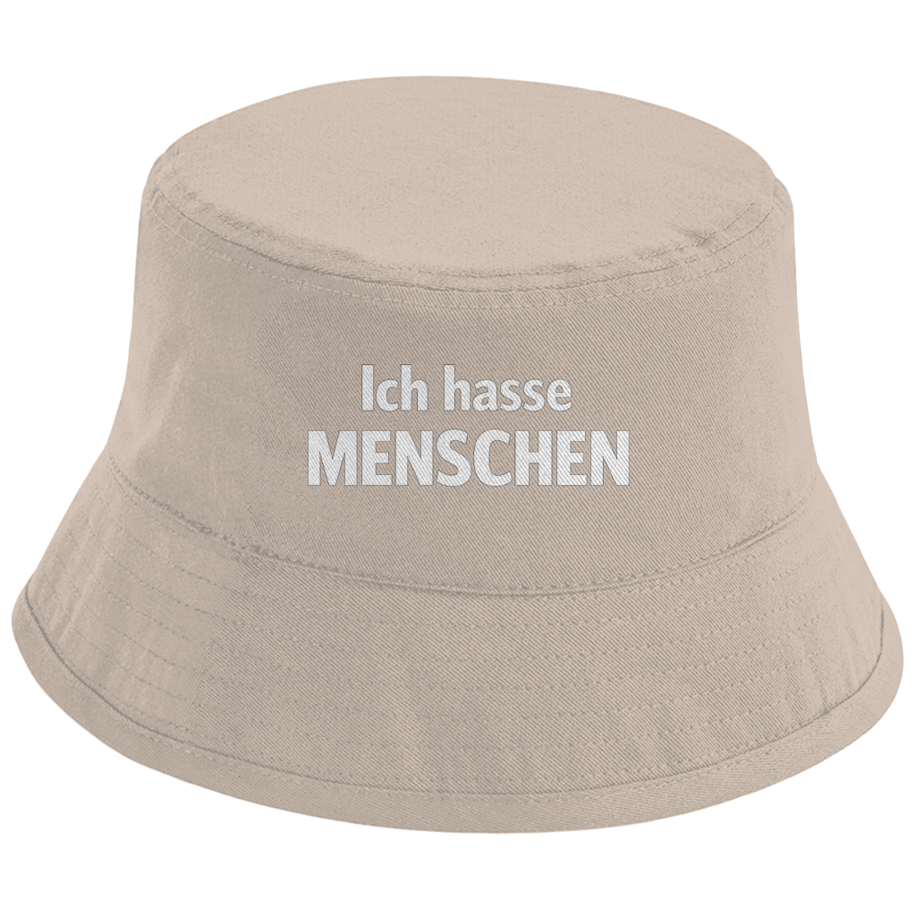 Bucket Hat „Ich hasse Menschen“ – Bedruckter Unisex Fischerhut | Streetwear Statement Hut