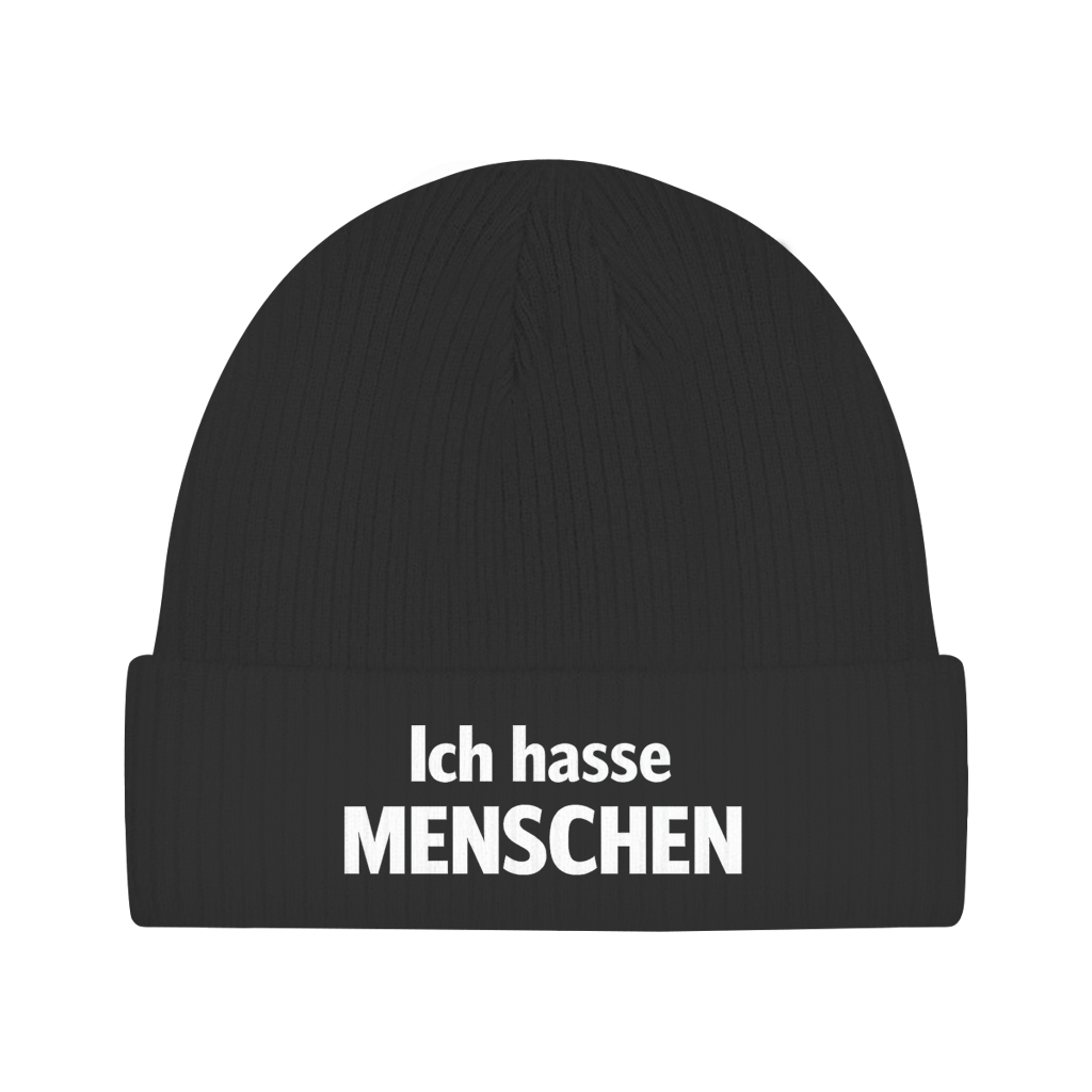 Beanie „Ich hasse Menschen“ – Unisex Mütze aus 100 % Baumwolle | Streetwear Statement Beanie
