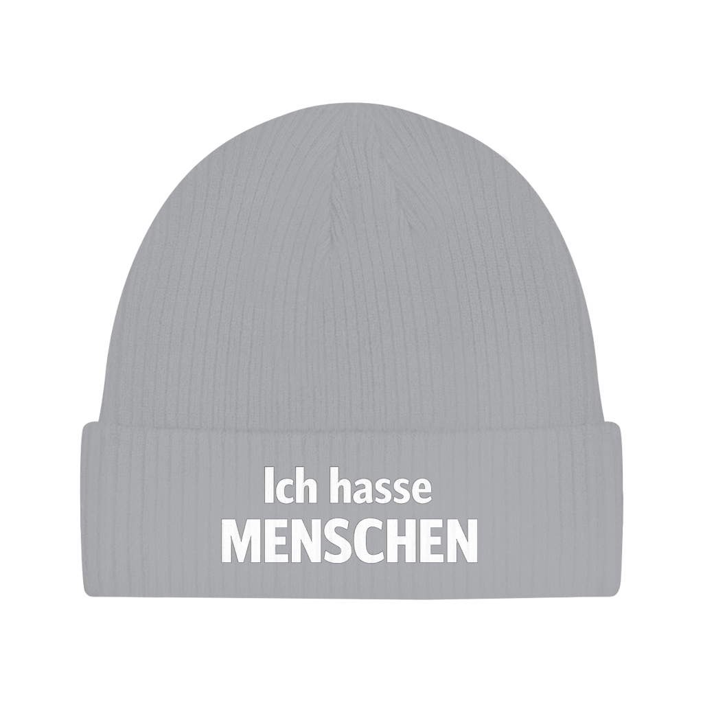 Beanie „Ich hasse Menschen“ – Unisex Mütze aus 100 % Baumwolle | Streetwear Statement Beanie
