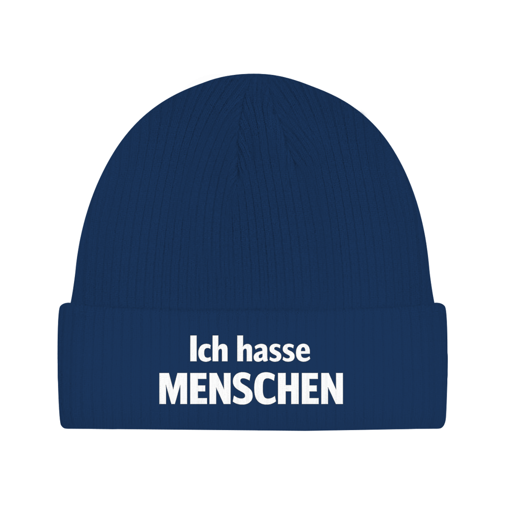 Beanie „Ich hasse Menschen“ – Unisex Mütze aus 100 % Baumwolle | Streetwear Statement Beanie