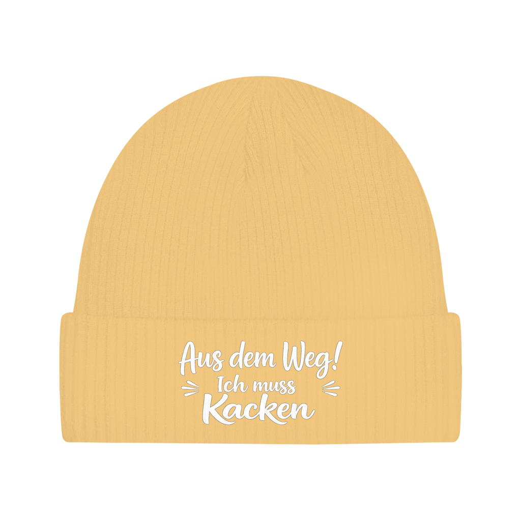 Beanie „Aus dem Weg! Ich muss Kacken“ – Unisex Mütze aus 100 % Baumwolle | Statement Beanie