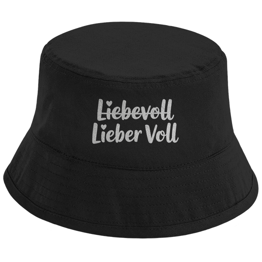 Bucket Hat „Liebevoll – Lieber Voll“ – Unisex Statement Hut aus Baumwolle
