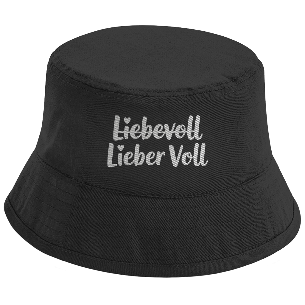 Bucket Hat „Liebevoll – Lieber Voll“ – Unisex Statement Hut aus Baumwolle