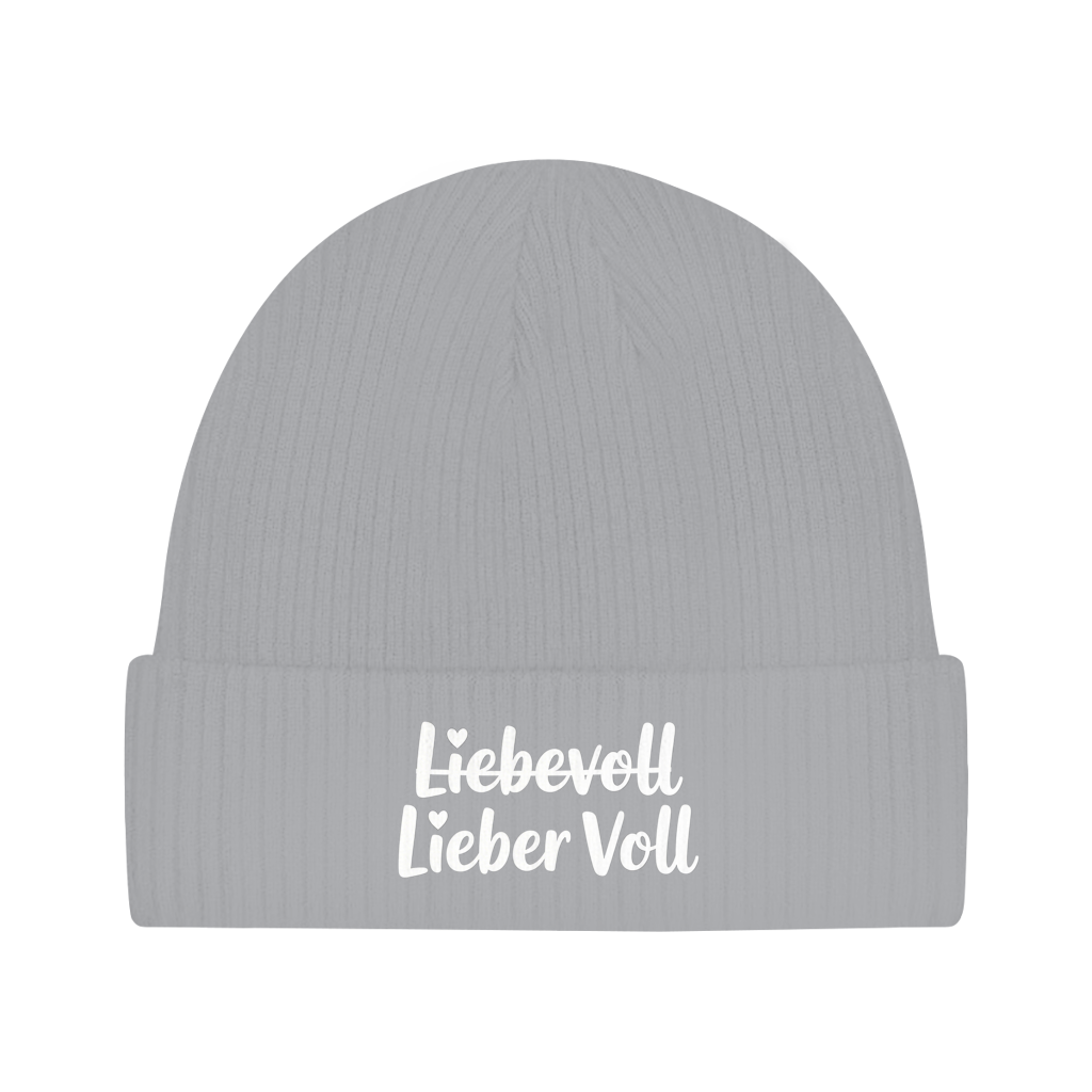 Beanie „Liebevoll – Lieber Voll“ – Unisex Statement Mütze, weich & bequem