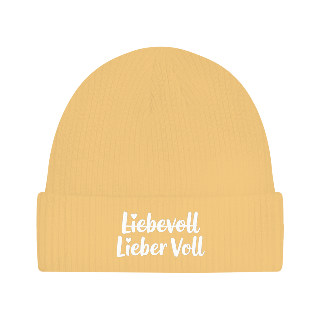 Beanie „Liebevoll – Lieber Voll“ – Unisex Statement Mütze, weich & bequem