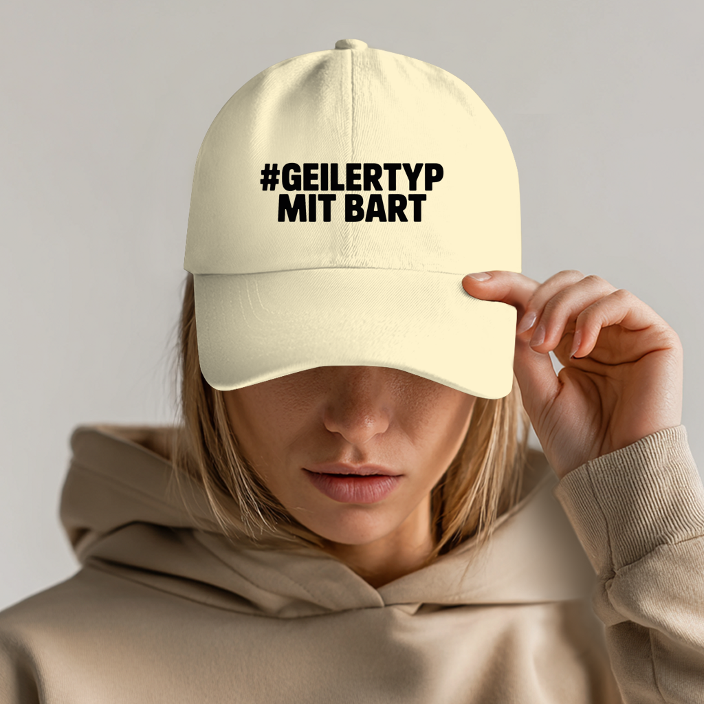 Dad Cap #GEILERTYP mit Bart | 100% Baumwolle | Statement Cap für Bartträger