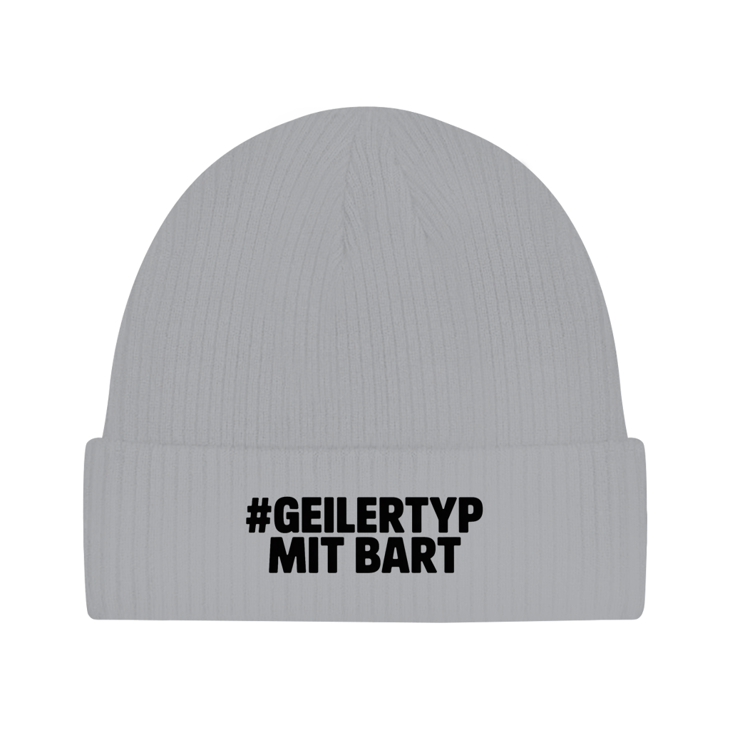Beanie #GEILERTYP mit Bart – Unisex Statement Beanie, weich & bequem