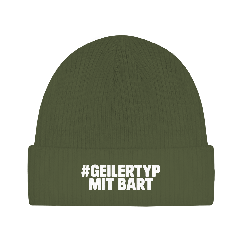 Beanie #GEILERTYP mit Bart – Unisex Statement Beanie, weich & bequem