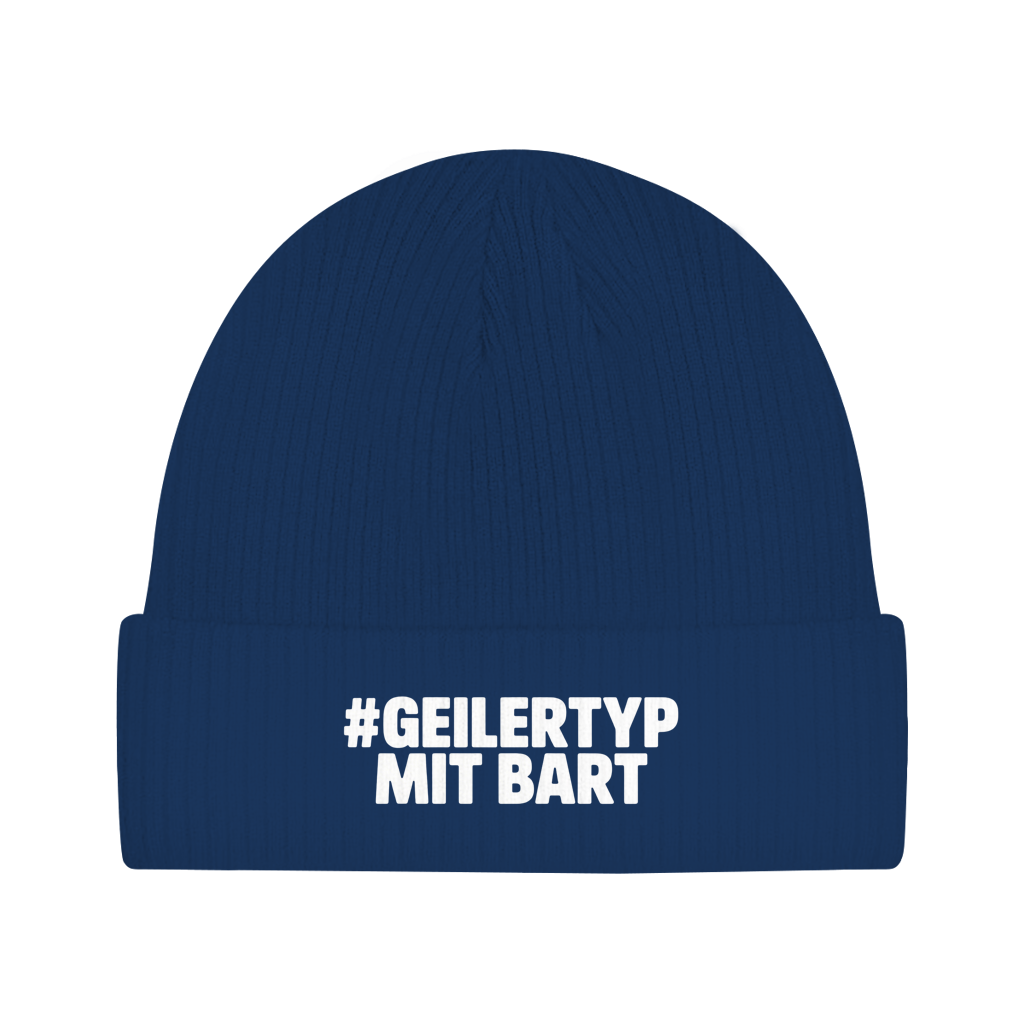 Beanie #GEILERTYP mit Bart – Unisex Statement Beanie, weich & bequem