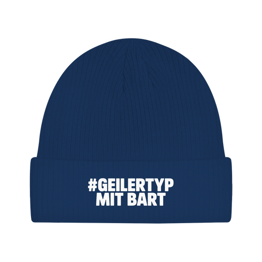 Beanie #GEILERTYP mit Bart – Unisex Statement Beanie, weich & bequem