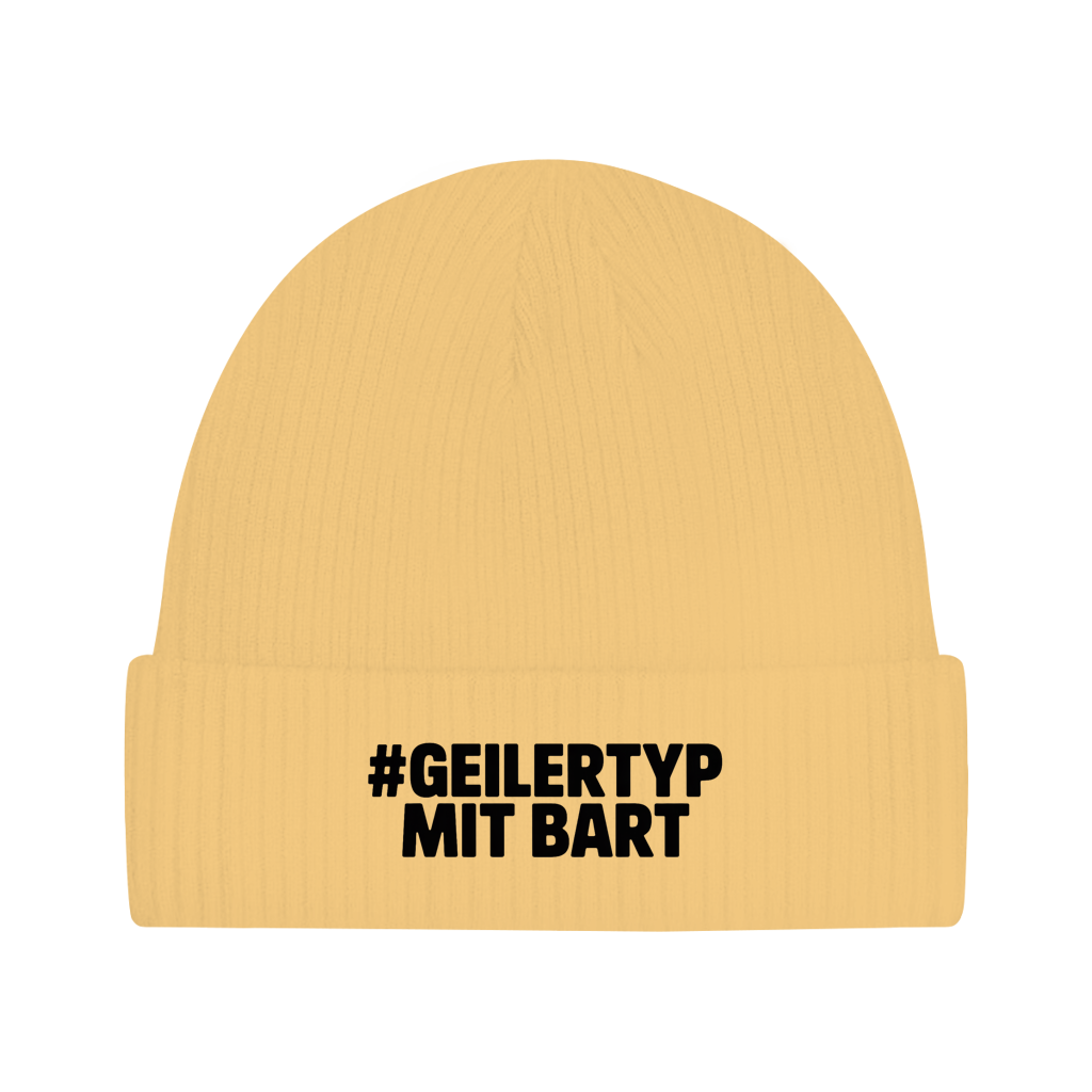 Beanie #GEILERTYP mit Bart – Unisex Statement Beanie, weich & bequem