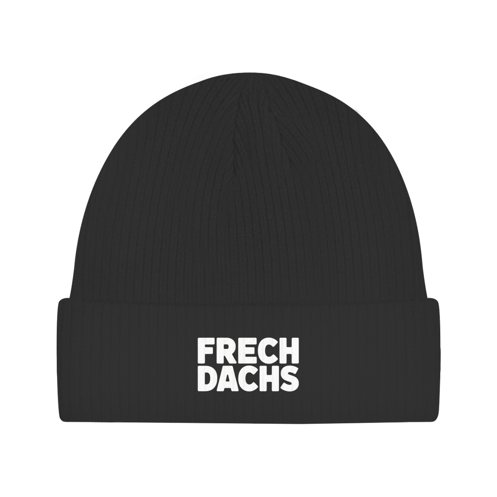 Beanie „Frechdachs“ – Unisex Statement Beanie aus Bio-Baumwolle, weich & bequem