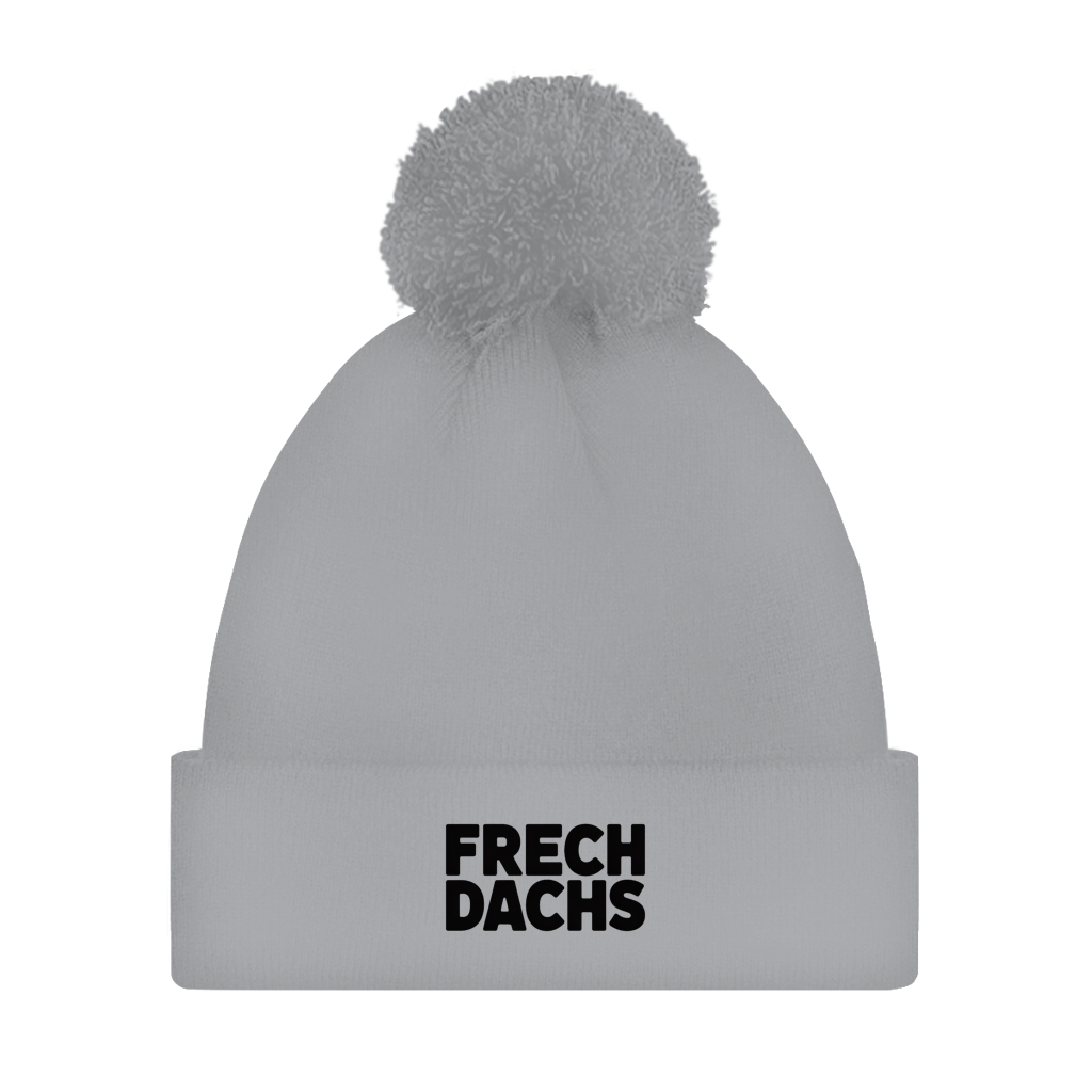Bommelmütze „Frechdachs“ – Unisex Statement Wintermütze mit Pompon