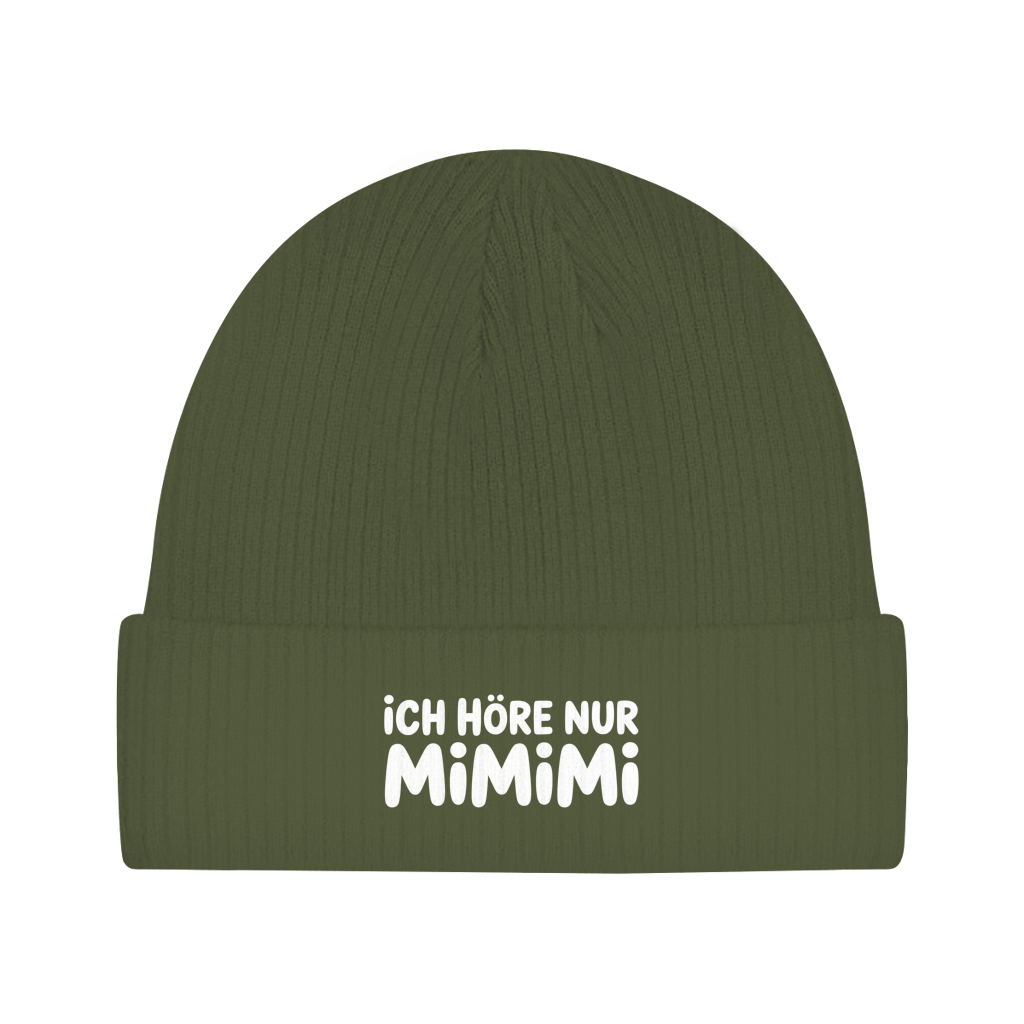 Beanie „Ich höre nur MIMIMI“ – Unisex Statement Beanie aus Bio-Baumwolle, weich & bequem