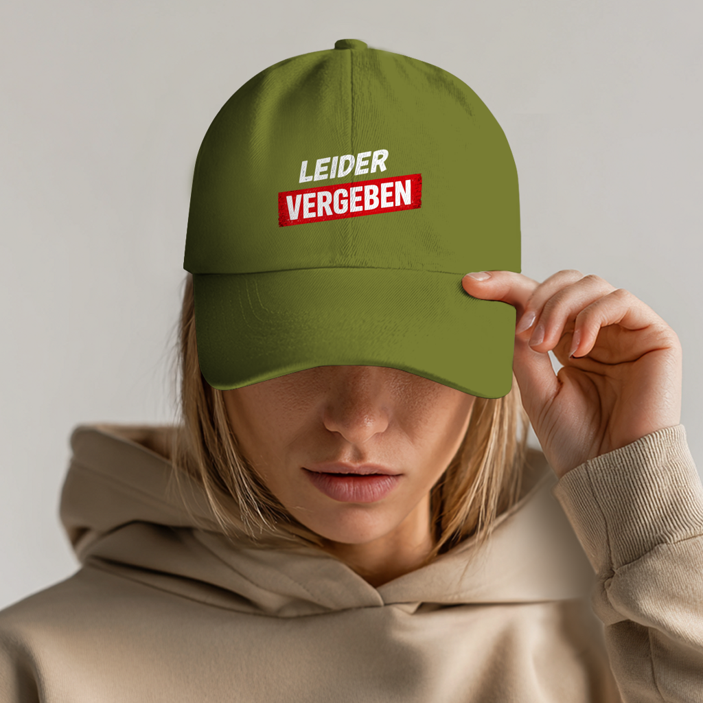Dad Cap „Leider vergeben“ – Unisex Statement Cap aus Bio-Baumwolle