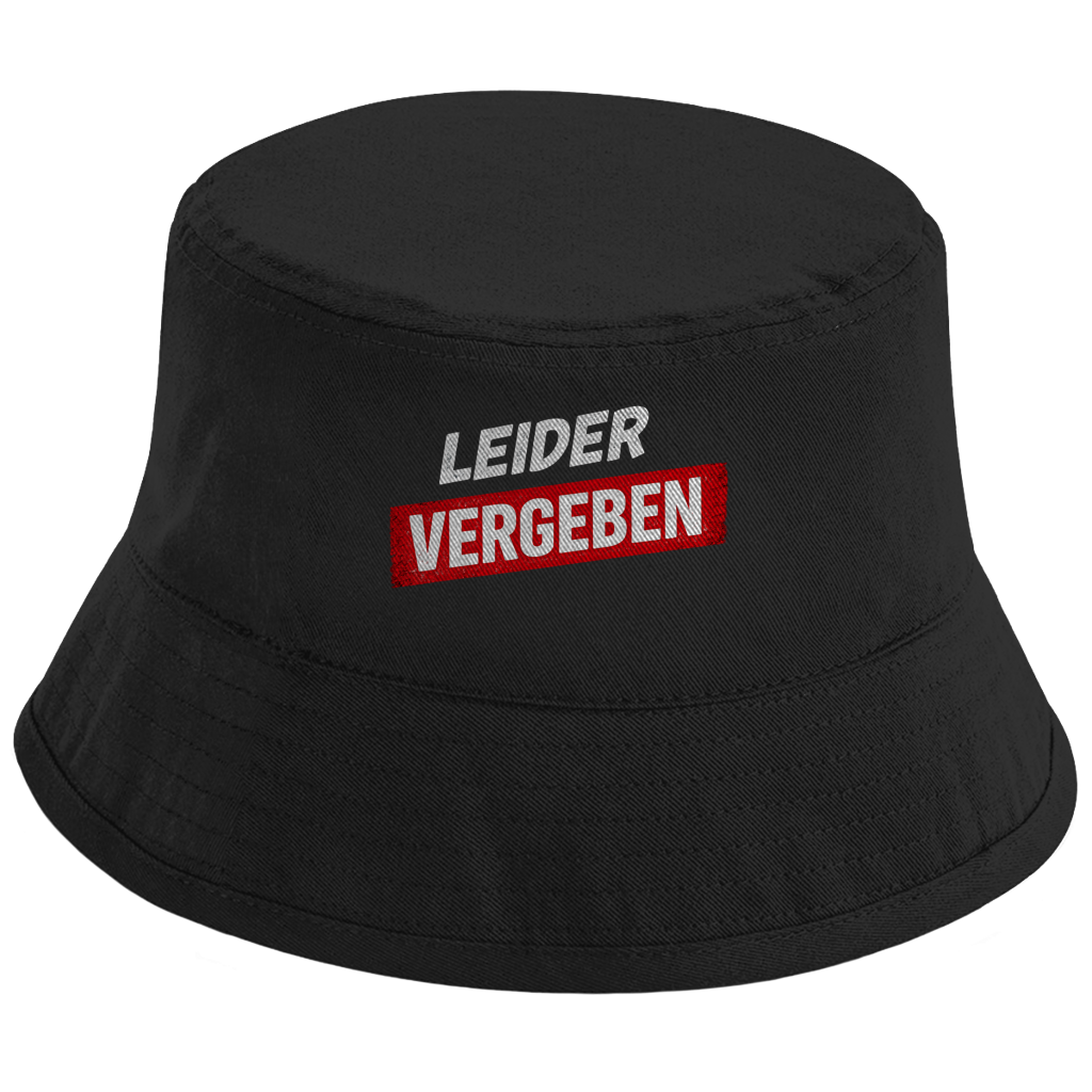 Bucket Hat „Leider vergeben“ – Unisex Statement Hut aus Bio-Baumwolle mit UPF50+