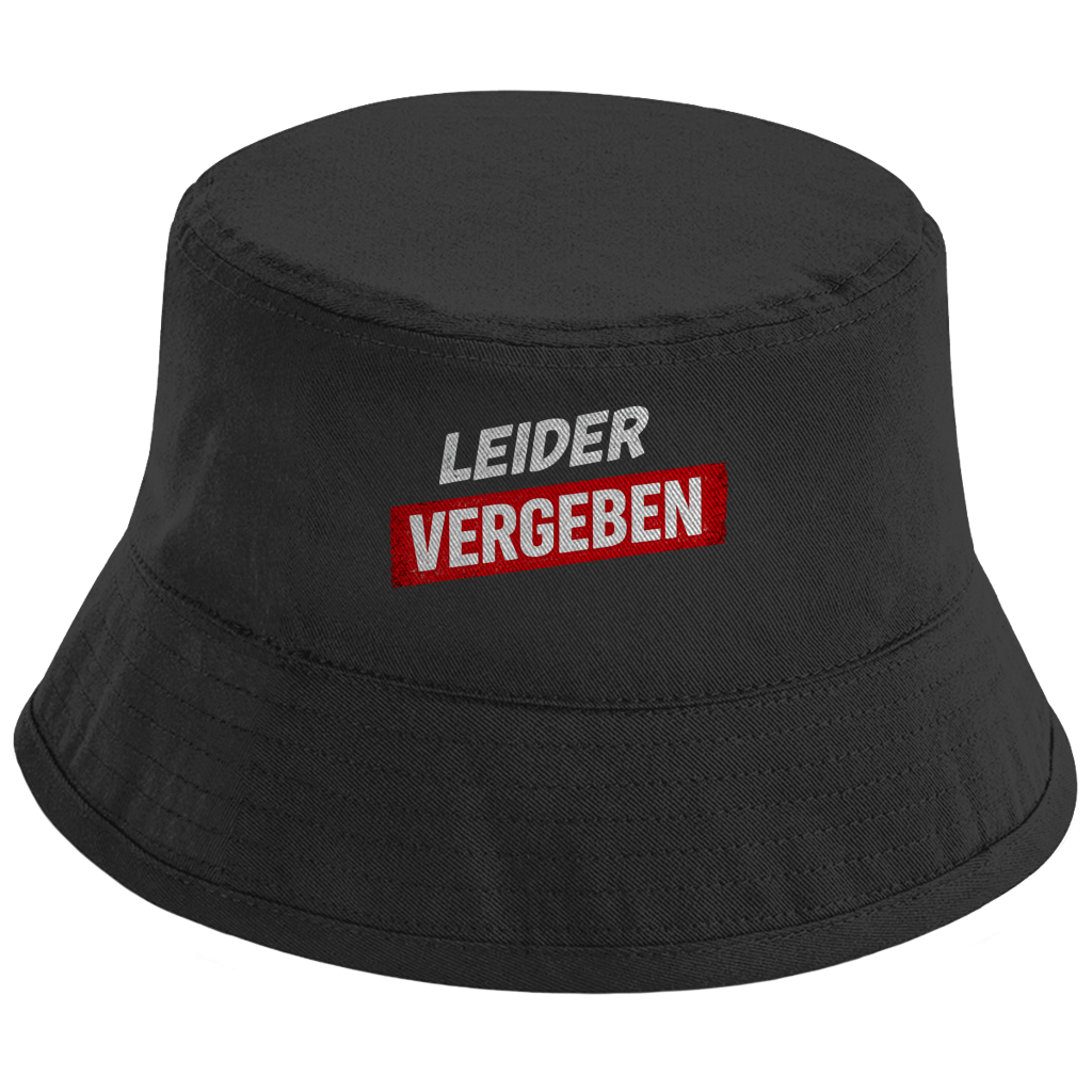 Bucket Hat „Leider vergeben“ – Unisex Statement Hut aus Bio-Baumwolle mit UPF50+