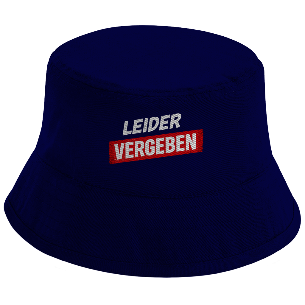 Bucket Hat „Leider vergeben“ – Unisex Statement Hut aus Bio-Baumwolle mit UPF50+