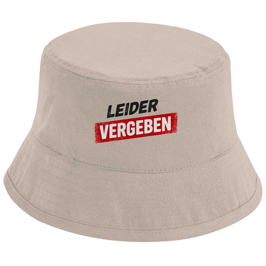 Bucket Hat „Leider vergeben“ – Unisex Statement Hut aus Bio-Baumwolle mit UPF50+