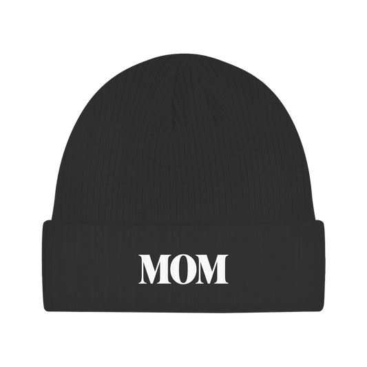 Beanie „MOM“ – Unisex Statement Beanie aus Bio-Baumwolle, weich & bequem