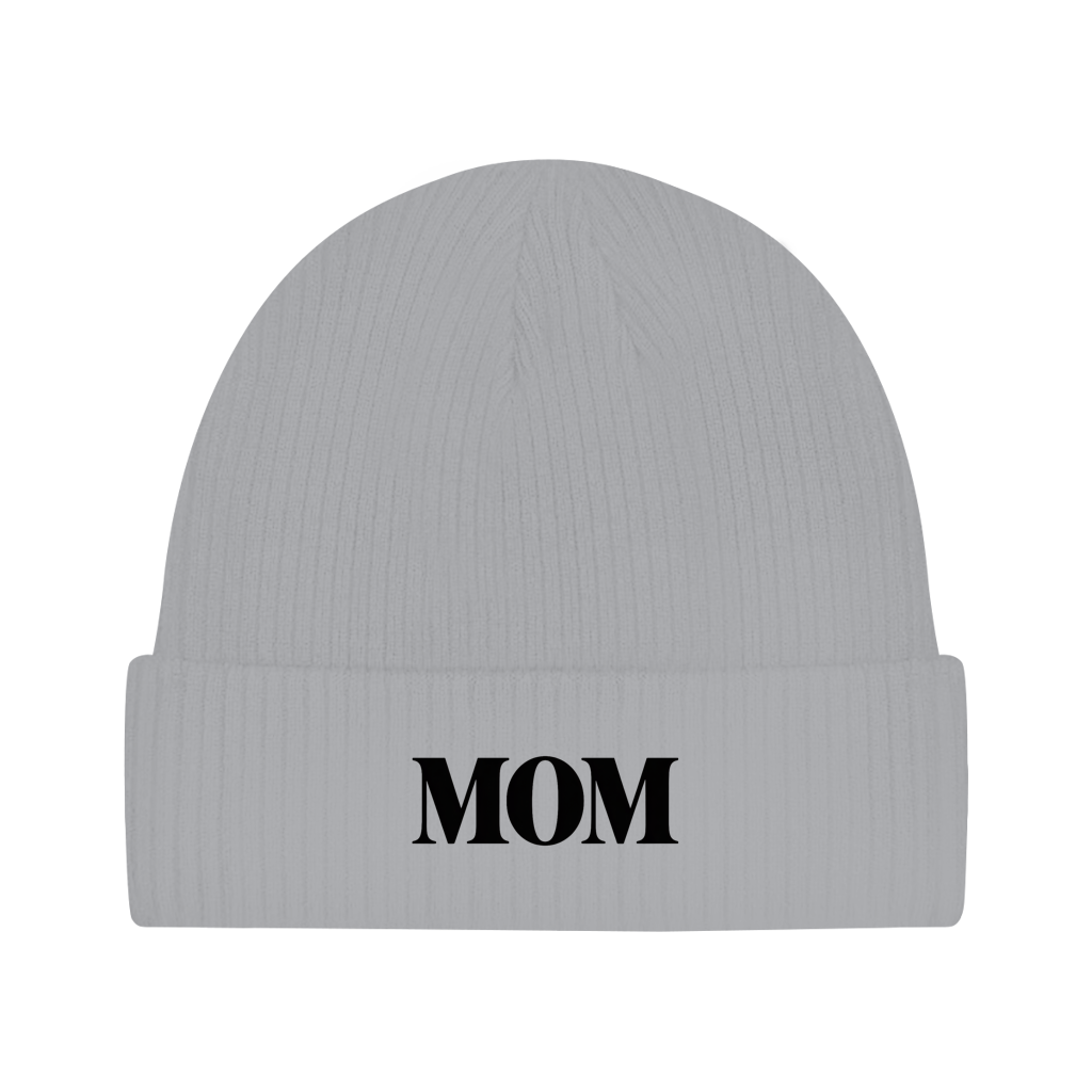 Beanie „MOM“ – Unisex Statement Beanie aus Bio-Baumwolle, weich & bequem