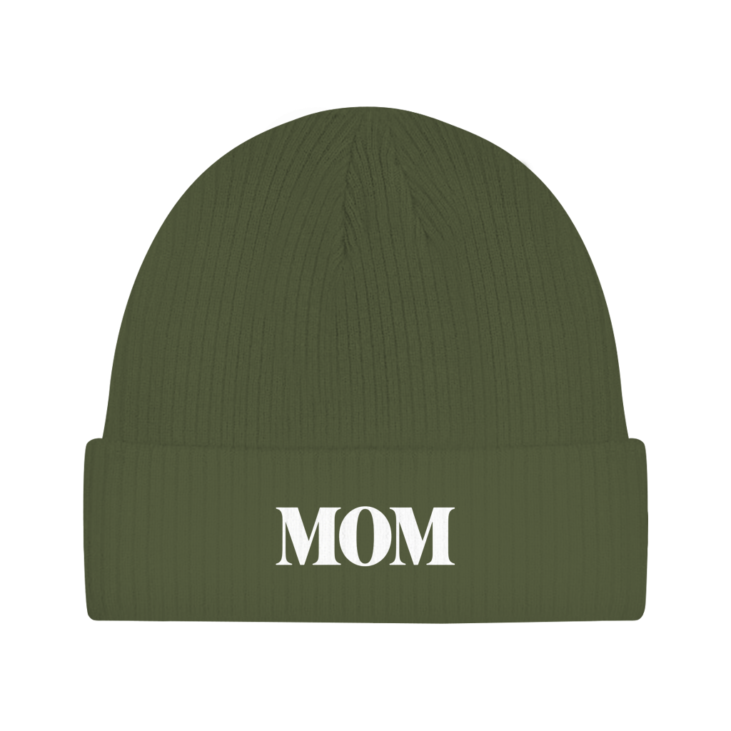 Beanie „MOM“ – Unisex Statement Beanie aus Bio-Baumwolle, weich & bequem
