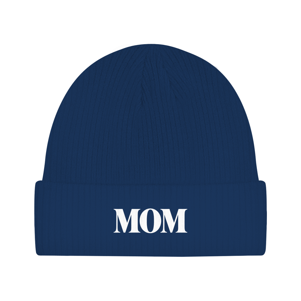Beanie „MOM“ – Unisex Statement Beanie aus Bio-Baumwolle, weich & bequem