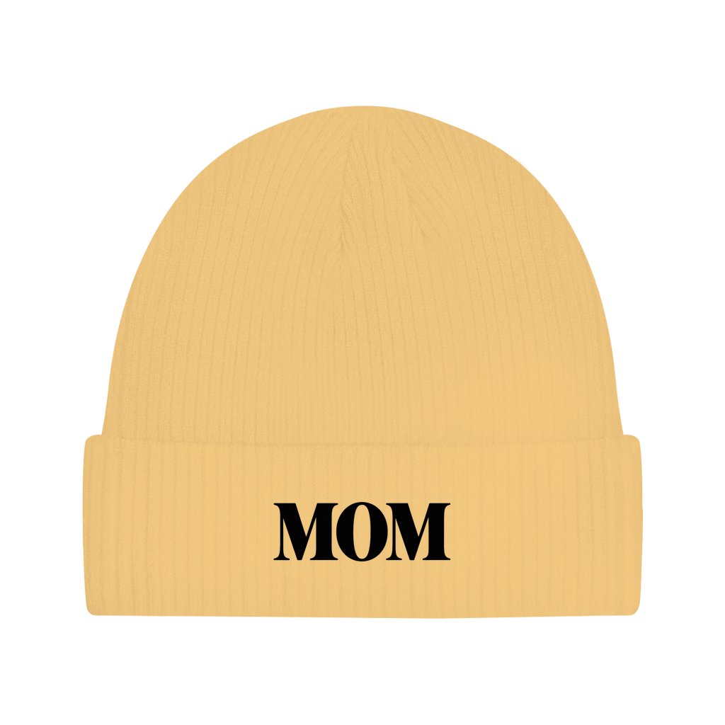 Beanie „MOM“ – Unisex Statement Beanie aus Bio-Baumwolle, weich & bequem