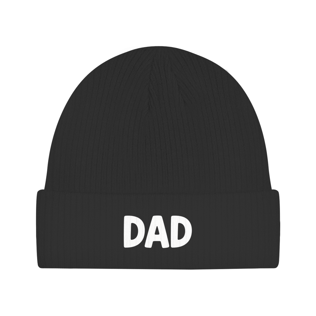Beanie „DAD“ – Unisex Statement Beanie aus Bio-Baumwolle, weich & bequem