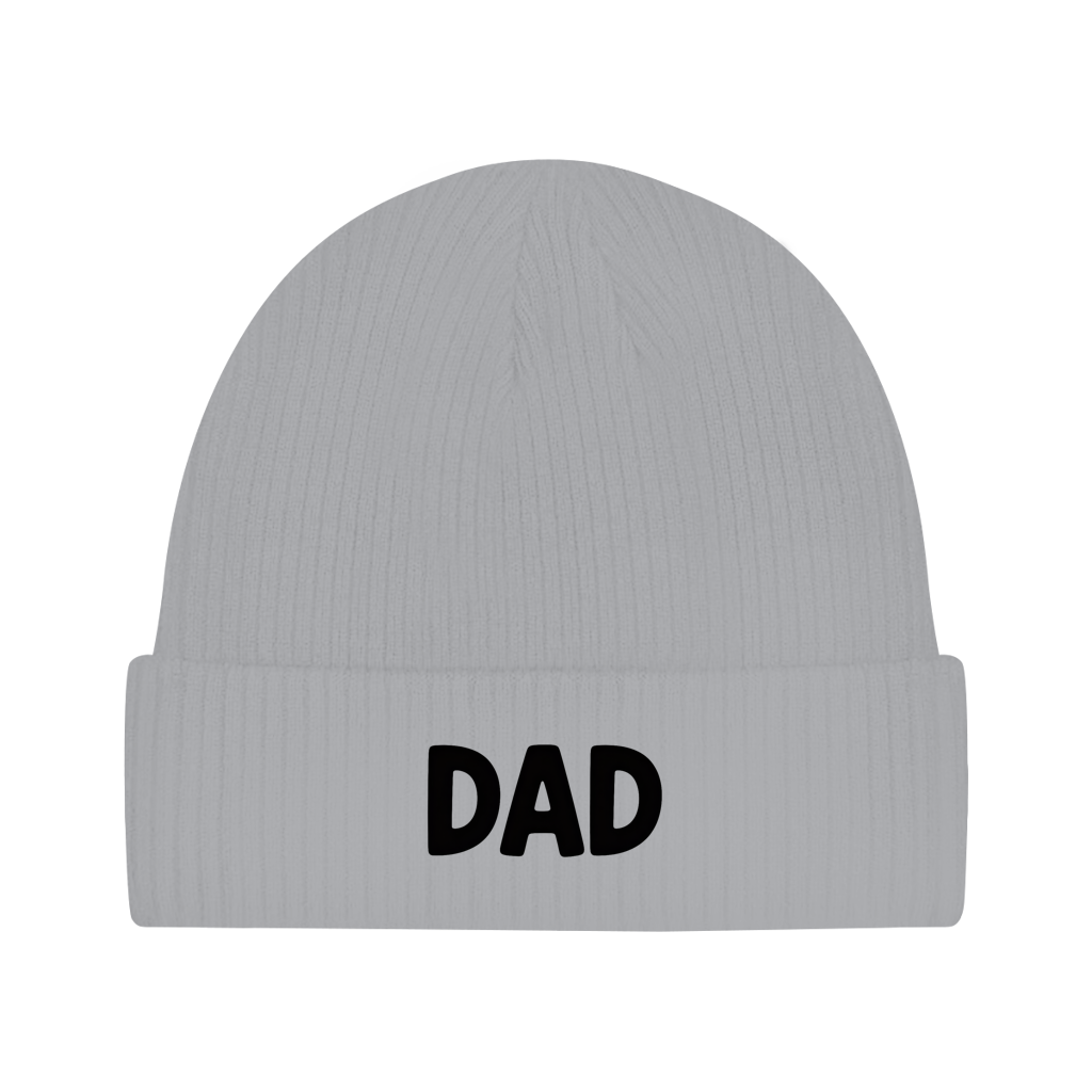Beanie „DAD“ – Unisex Statement Beanie aus Bio-Baumwolle, weich & bequem