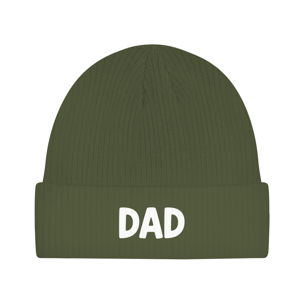Beanie „DAD“ – Unisex Statement Beanie aus Bio-Baumwolle, weich & bequem