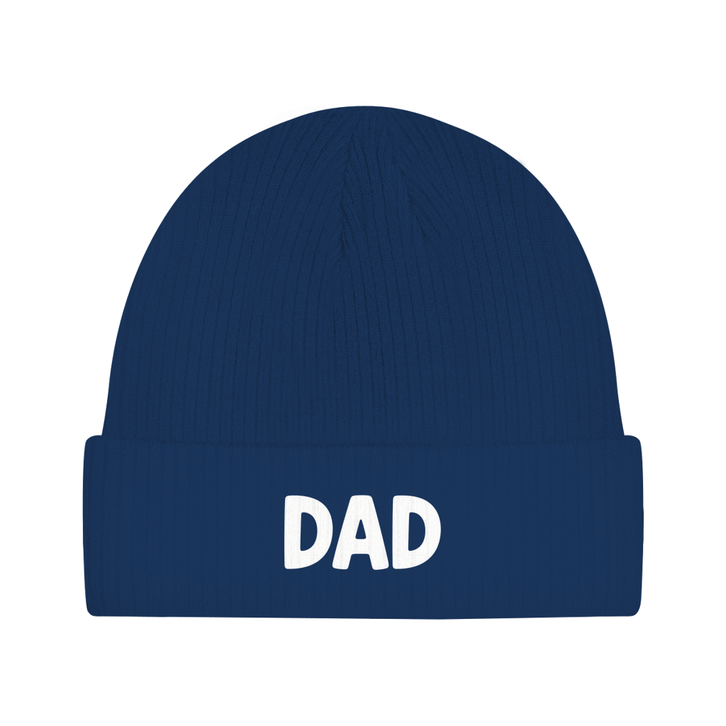Beanie „DAD“ – Unisex Statement Beanie aus Bio-Baumwolle, weich & bequem