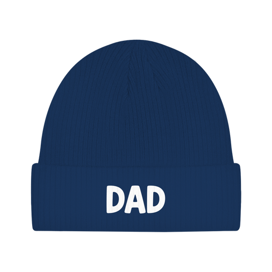 Beanie „DAD“ – Unisex Statement Beanie aus Bio-Baumwolle, weich & bequem