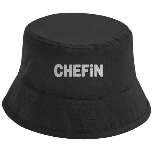 Bucket Hat „Chefin“ – Unisex Statement Hut aus Bio-Baumwolle mit UPF50+