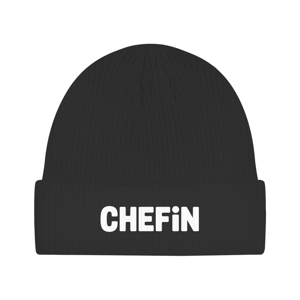 Beanie „Chefin“ – Unisex Statement Beanie aus Bio-Baumwolle, weich & bequem