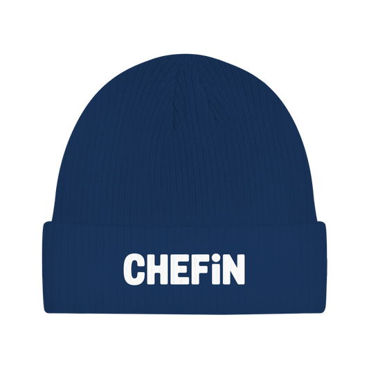 Beanie „Chefin“ – Unisex Statement Beanie aus Bio-Baumwolle, weich & bequem