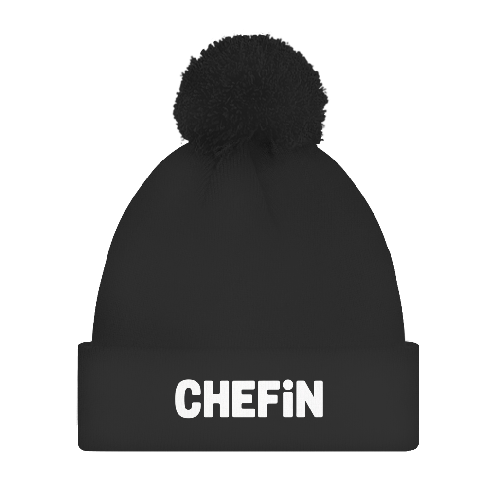 Bommelmütze „Chefin“ – Unisex Statement Wintermütze mit Pompon