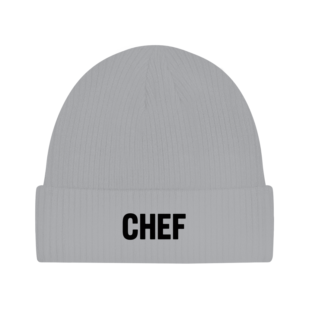 Beanie „Chef“ – Unisex Statement Beanie aus Bio-Baumwolle, weich & bequem
