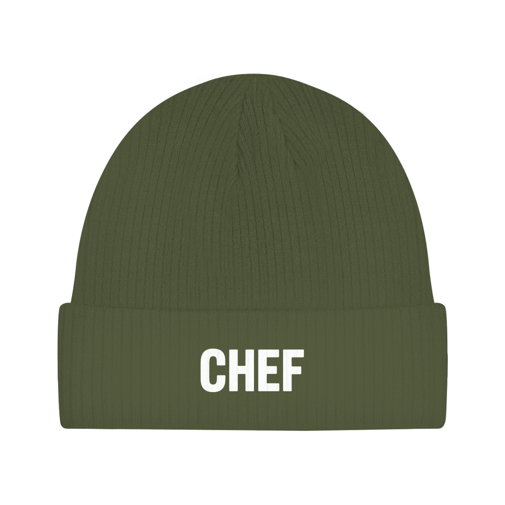 Beanie „Chef“ – Unisex Statement Beanie aus Bio-Baumwolle, weich & bequem